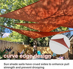 SUNLAX Custom Size 10'x15'x18' Red Sun Shade Sail Right Triangle UV Block - Image 3