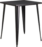 Flash Furniture Nolan Commercial Grade 31.5" Square Black-Antique Gold Metal by FlashFurniture