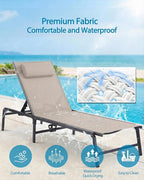 2 Pack Foldable Chaise Lounge Chair - Image 5