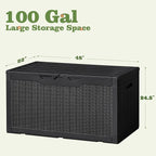 Flamaker Outdoor Storage Box 100 Gallon Waterproof Resin Deck Box Delivery Box - Image 6