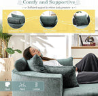 Oversized Round Chaise Longue Chair Indoor, Modern 55-inch Upholstered Chenille - Image 4