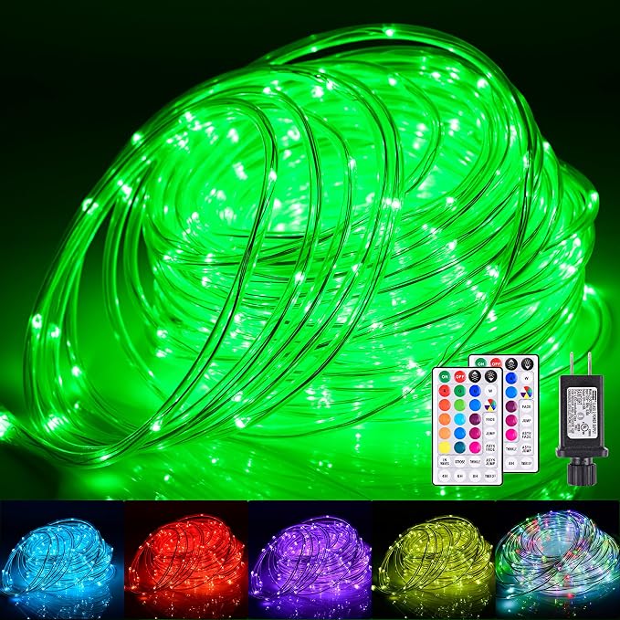 66Ft LED Rope Lights Outdoor, 18 Colors Changing String Lights Plug in by Nazuwke