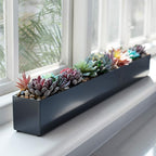 DR&Co Modern Grey Rectangle Planter Box, Narrow Box - Image 5