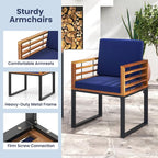 Tangkula 3 Piece Outdoor Dining Set, 2 Acacia Wood Armchairs - Image 8
