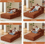 78.7" Chaise Lounge Chair Indoor, Oversized Boneless Couch Comfy Upholstered - Image 4