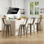 Giantex Metal Bar Stools Set of 4, Rubber Feet, Industrial Stackable Barstools - Image 9