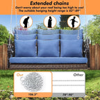 Heavy Duty 900 LBS Porch Swing Chair 3-Person Outdoor Rattan Patio Swing Lounge - Image 5