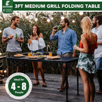 4ft Folding Table with Adjustable Height, Solid Metal Iron Top Portable Camping - Image 4