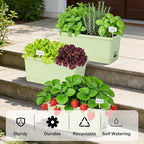Window Box Planter 6 Packs, 13.8 Inches Rectangle Flower Pots - Image 2
