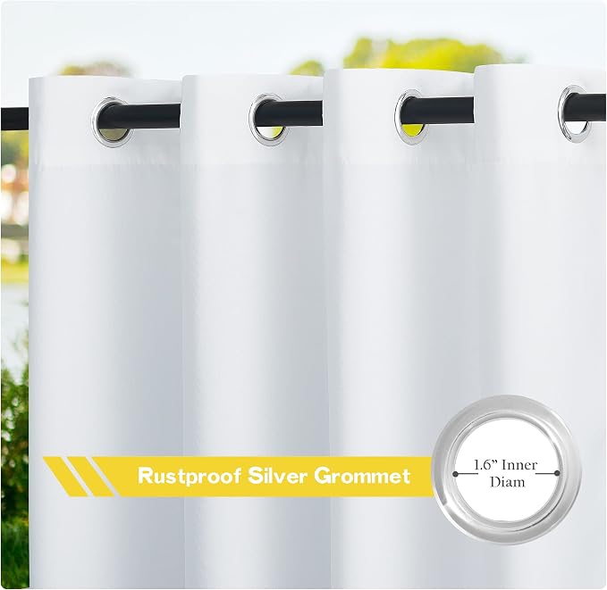 NICETOWN Canvas White Outdoor Curtains - Image 2