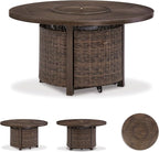 Signature Design by Ashley Paradise Trail Outdoor Round Wicker Patio Fire Pit - Image 6