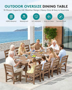 SERWALL 11 Piece Outdoor Dining Set - Image 7