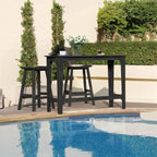 Outdoor Patio Bar Height Table and Tall Stools Set of 2, All-Weather HDPE High - Image 9