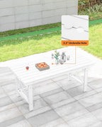 HDPE Outdoor Dining Table, 66.9” Rectangle Patio Dining Table - Image 3