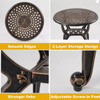 Cast Aluminum Outdoor Side Table, Small Patio Table, Outdoor Coffee Tables - Image 3