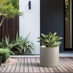 Kante 15.7" Dia Round Concrete Planter, Modern Style Large Cylindrical Plant Pot - Image 5