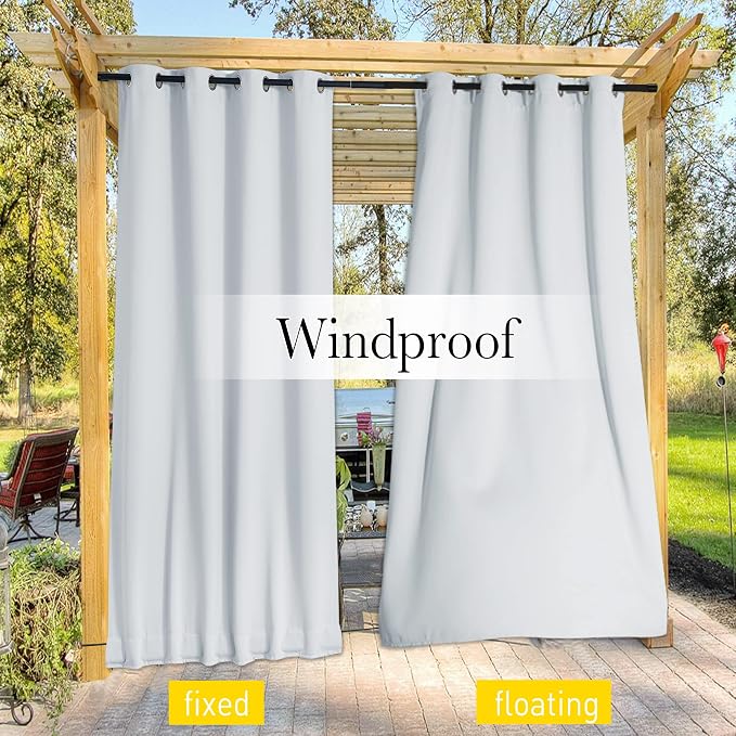 NICETOWN 2 Panels Outdoor Curtains Waterproof - Image 8