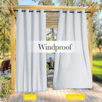 NICETOWN 2 Panels Outdoor Curtains Waterproof 90 inch Long - Image 6