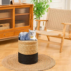 Wimarsbon Storage Pouf Ottoman, Hand Weaving Natural Straw Foot Stool, Bohemian - Image 2