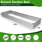 2PCS 12x3x1ft Galvanized Raised Garden Bed Kit, Galvanized Planter Raised - Image 3