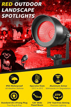 T-SUN Red Spotlight Outdoor, Waterproof LED Landscape Lighting - Image 2