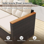 Tangkula 3-Seat Patio Wicker Couch Sofa, Outdoor 3 Seater Rattan Furniture Set - Image 8