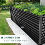 Land Guard 6x3x3ft Rectangular Galvanized Raised Garden Beds, Large-Capacity - Image 3