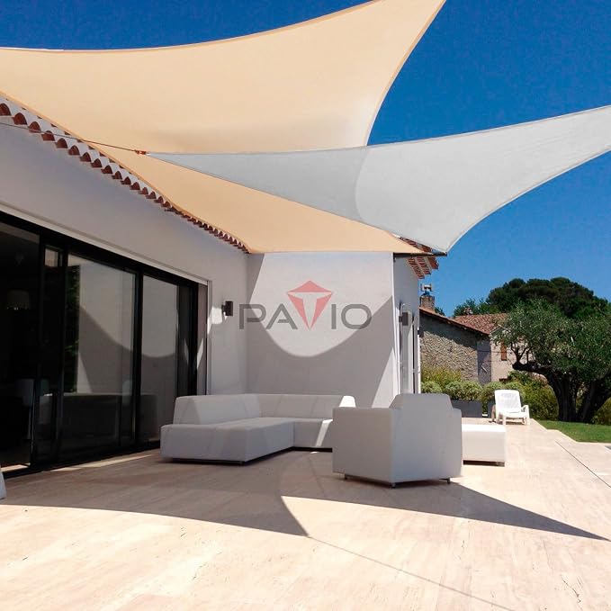 Patio Paradise 27' x 27' x 27' Sun Shade Sail Triangle Canopy Shade Cloth - Image 5