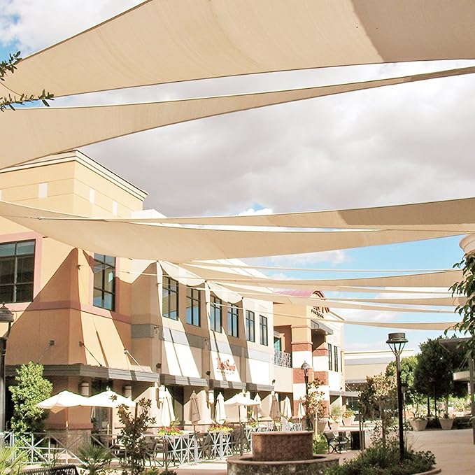 E&K Sunrise 28' x 28' x 28' Sun Shade Sail Triangle Canopy Shade Cover UV Block - Image 8