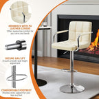 Yaheetech Bar Stools Set of 2, PU Leather Adjustable Swivel Barstools, - Image 6
