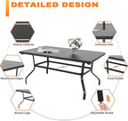 NUU GARDEN 7 Piece Outdoor Dining Set, 6 Swivel Patio Chairs and 1 Dining Table - Image 9