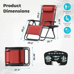 Homall Zero Gravity Chair Patio Folding Lawn Outdoor Lounge Gravity Camp - Image 3