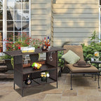 Outvita Outdoor Bar Counter Table, Patio Wicker bar Table - Image 2