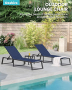 Aluminum Chaise Lounge Outdoor Set of 2, Foldable & Assembly Free Patio Pool - Image 6