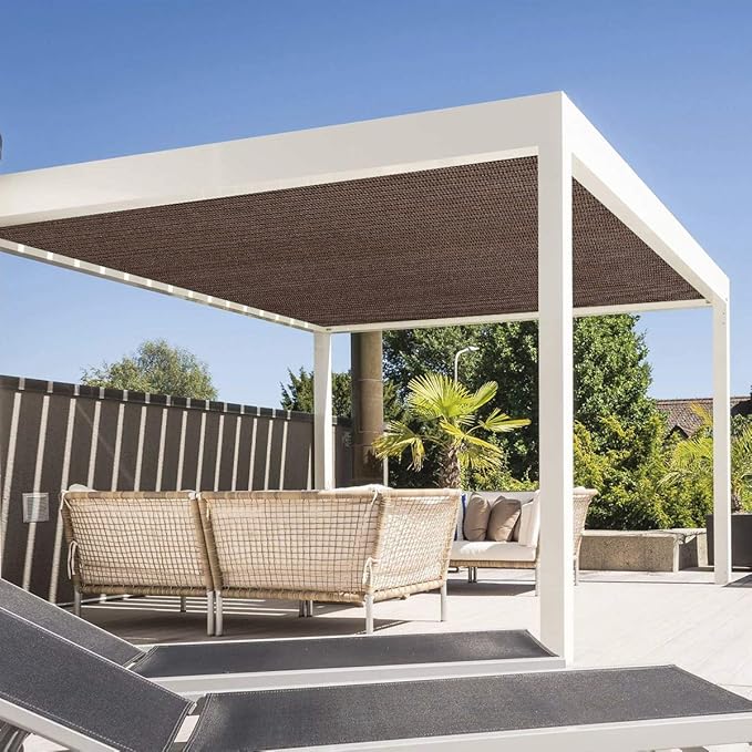 Eden's Decor Straight Flat-Edged Sun Shade Sail Rectangular 13' x 19' Brown - Image 6