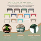 WestinTrends Malibu Low Outdoor HDPE Square Patio Coffee Table, Dark Green - Image 6