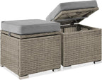Best Choice Products Set of 2 Wicker Ottomans, Additional Seating, Side Table by BestChoiceProducts