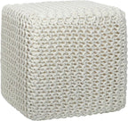 COTTON CRAFT Braided Cube Pouf by COTTONCRAFT