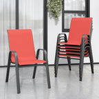 Patio Chairs Set of 6, Stackable Outdoor Dining Chairs by Vimstora
