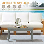LUE BONA Outdoor Coffee Table Rectangle, HDPS Patio Coffee Tables - Image 4