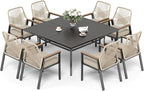 9 Pieces Patio Dining Set, 8 x Woven Rattan Chairs - Image 9