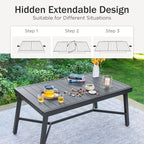 PHI VILLA Outdoor Dining Set for 6 Person, Expandable Table for 6-8 Person - Image 7