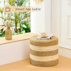 Handwoven Ottoman Pouf, Natural Seagrass Footstool, Round Braided Outdoor Seat - Image 4
