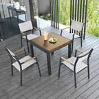 5 Pieces Expandable Patio Dining Set, Never-Rust Aluminum Outdoor Dining Table - Image 2