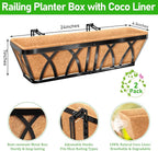 Riare 2 Pack 24 Inch Metal Railing Planter Window Box - Image 2