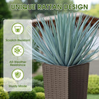 Devoko Resin Tall Planters for Outdoor Plants Set of 2, Large Taper Outdoor - Image 2