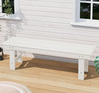 SERWALL 2-Person Outdoor Bench Backless, HDPE Outdoor Benches Weatherproof - Image 2