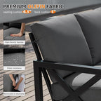 NATURAL EXPRESSIONS 6 Pieces Patio Furniture Sets, Metal Outdoor Sectional - Image 3