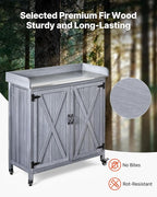 VEVOR Potting Bench Table, Outdoor Gardening Wooden Storage Cabinet - Image 3