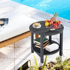 LZRS Round Adirondack Side Table Double End Table, Outdoor Side Tables - Image 6